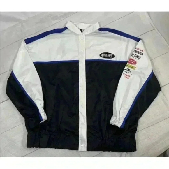 H&M Divided Women’s size M Block Colour Racing Sports Oversized Jacket Motocross - Picture 10 of 16